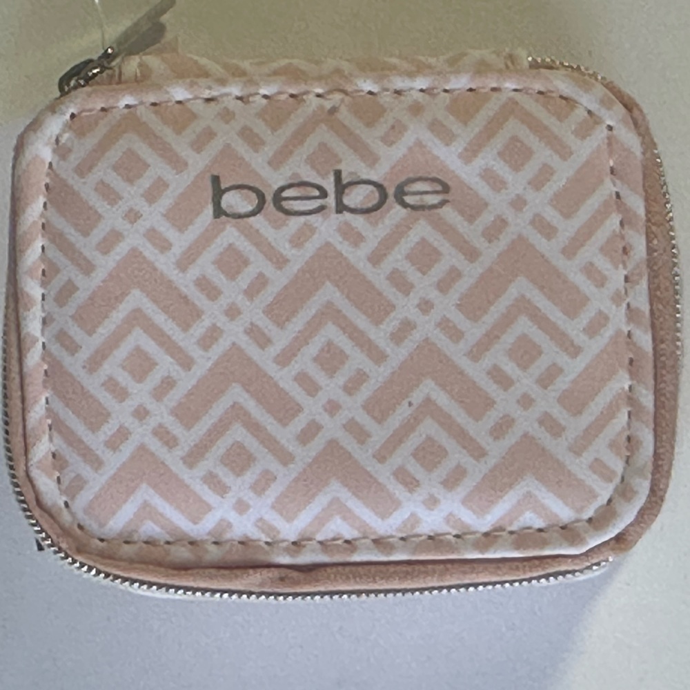 BEBE Pink & White Small Mini Pouch